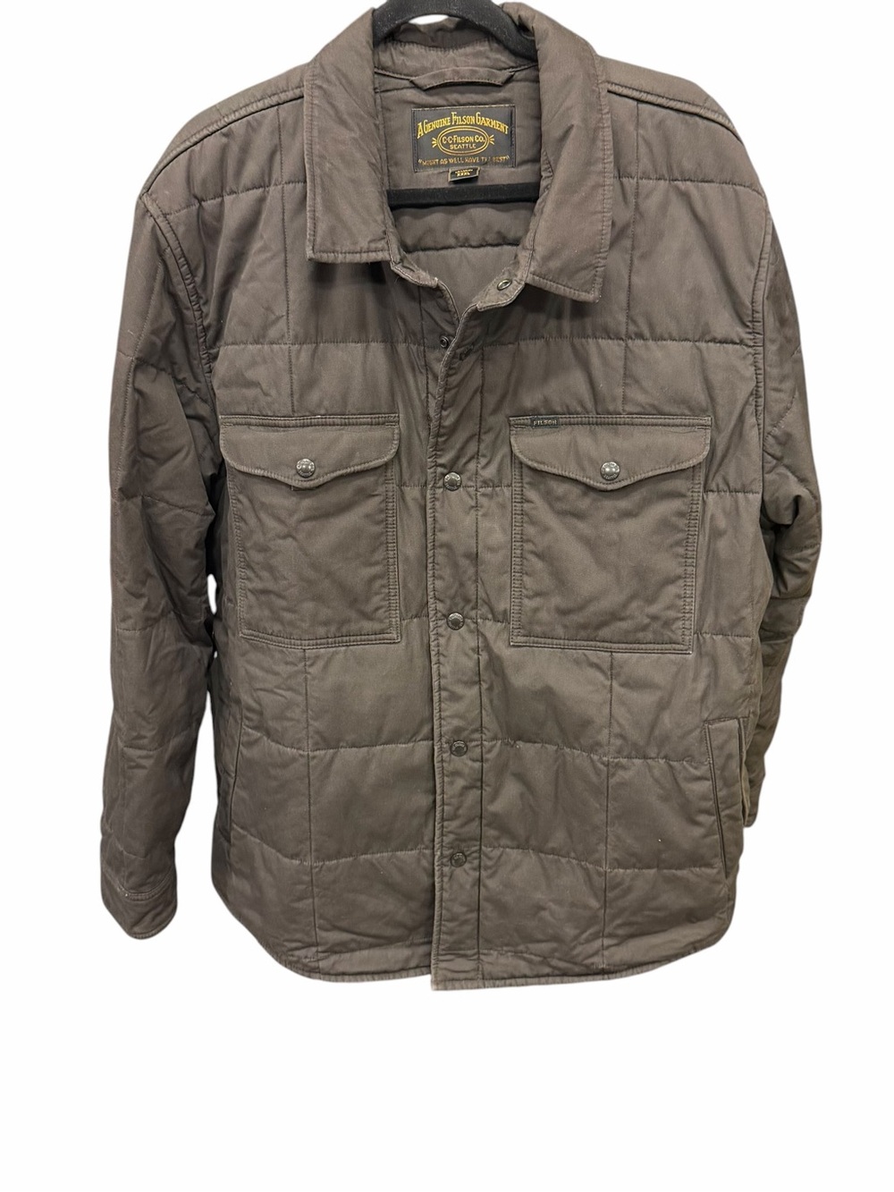 Filson Quilted Shirt Jacket in Cinder